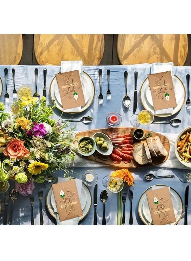 12 عبوة من بطاقات التهنئة المرفقة بالزهور المجففة، بطاقة هدية عيد بستايل كرافت بني قديم، بطاقة دعوة لتنفيذ ذاتي، بطاقة تمني، بطاقة ملاحظات، وبطاقة شكر للاحتفال بعيد الميلاد. - Image 5