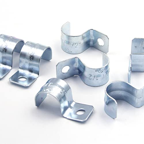 ISPINNER 25pcs 1/2 Inch Zinc Plated Steel EMT Pipe Straps with 1 Hole for EMT Conduit or Pipe Fixing - Image 5