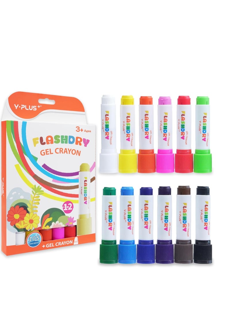 YPLUS Paint Sticks for Kids, 12 Colors Flashdry Tempera Paint Stick for Toddler, Non-toxic Washable Coloring Art Supplies for Ages 2-4 3-5 4-8 - Image 2