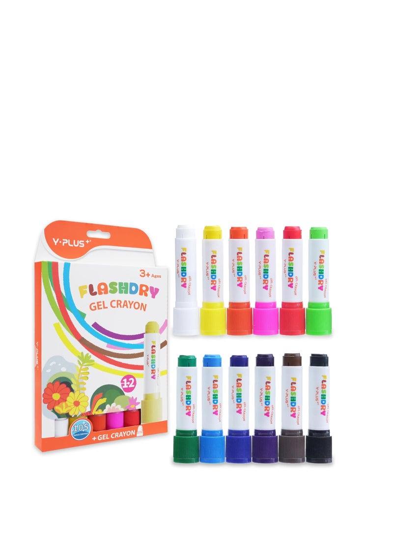 YPLUS Paint Sticks for Kids, 12 Colors Flashdry Tempera Paint Stick for Toddler, Non-toxic Washable Coloring Art Supplies for Ages 2-4 3-5 4-8 - Image 1