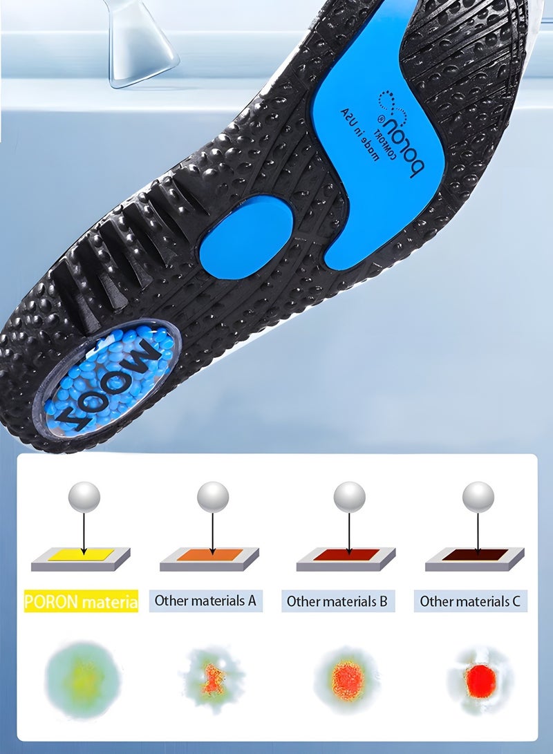 GROIC Premium Comfort Gel Sports Inserts Orthotic Cushion Insole Arch Support Shoe Insert Shoe Insoles Height Increase Shoe Inserts Shock Absorption Popcorn Air Cushion Increased Inserts - Image 5