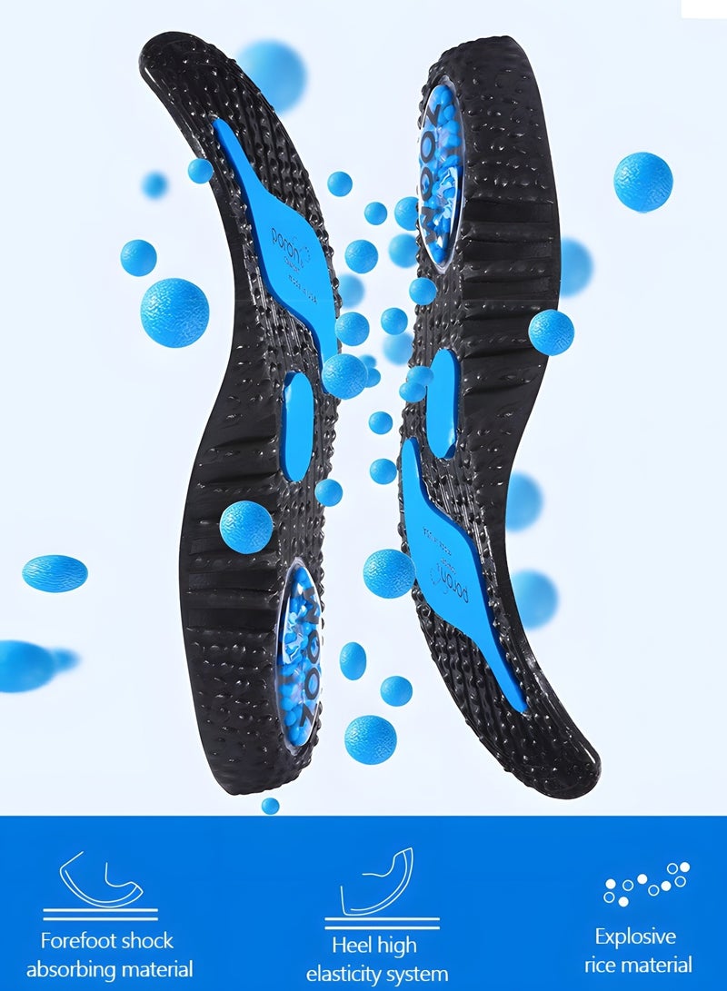 GROIC Premium Comfort Gel Sports Inserts Orthotic Cushion Insole Arch Support Shoe Insert Shoe Insoles Height Increase Shoe Inserts Shock Absorption Popcorn Air Cushion Increased Inserts - Image 2