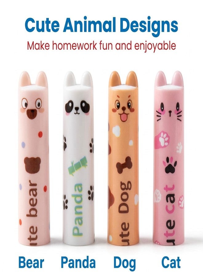 Maydahui 12 Pcs Cute Animal Erasable Pens Twistable Gel Pen Funny Cartoon Cat Dog Bear Panda Pen 0.5mm Blue Ink for Animal Pet Lovers School Office Supplies - Image 4