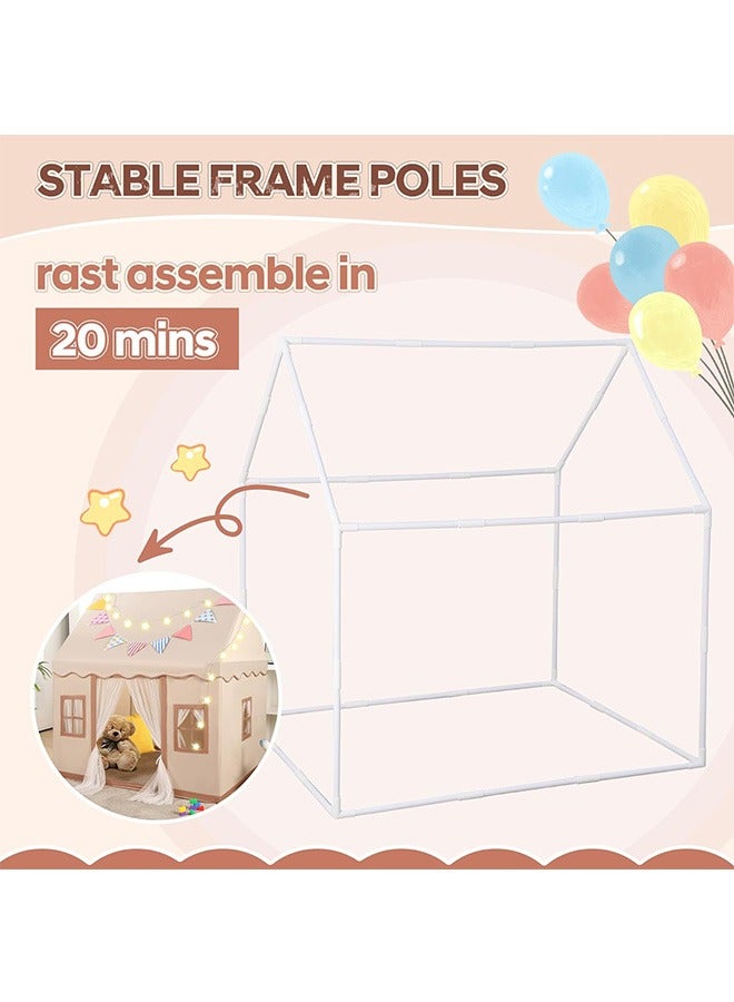 ERTYU Large Kids Tent House Indoor,Toddler Play Tent With Birthday Party Decoration,Indoor Outdoor Play house for Baby Princess Castle Tent,Kids Indoor Room Toys for Boys Girls Age 3-10 Years Old
