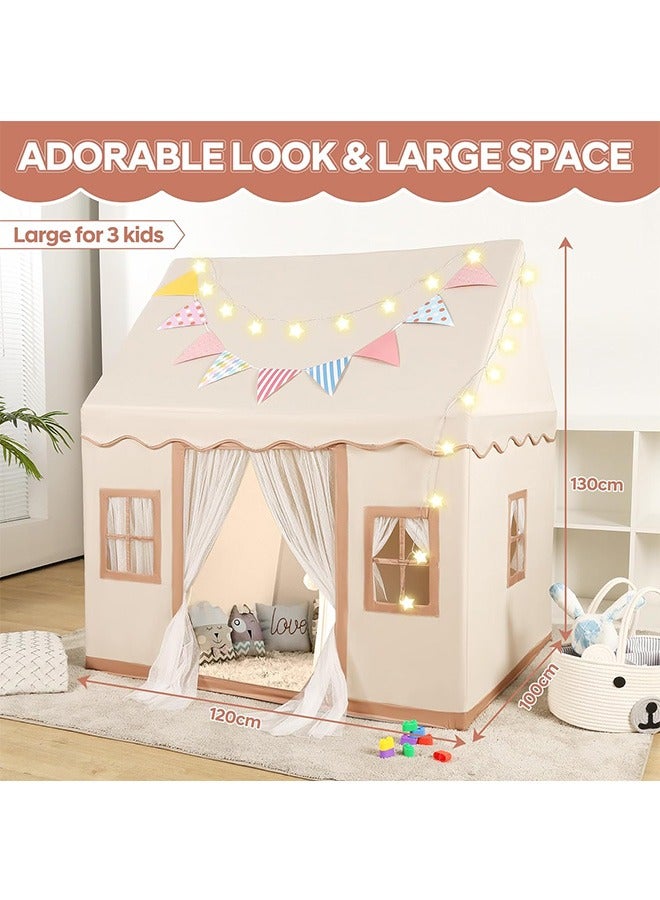 ERTYU Large Kids Tent House Indoor,Toddler Play Tent With Birthday Party Decoration,Indoor Outdoor Play house for Baby Princess Castle Tent,Kids Indoor Room Toys for Boys Girls Age 3-10 Years Old