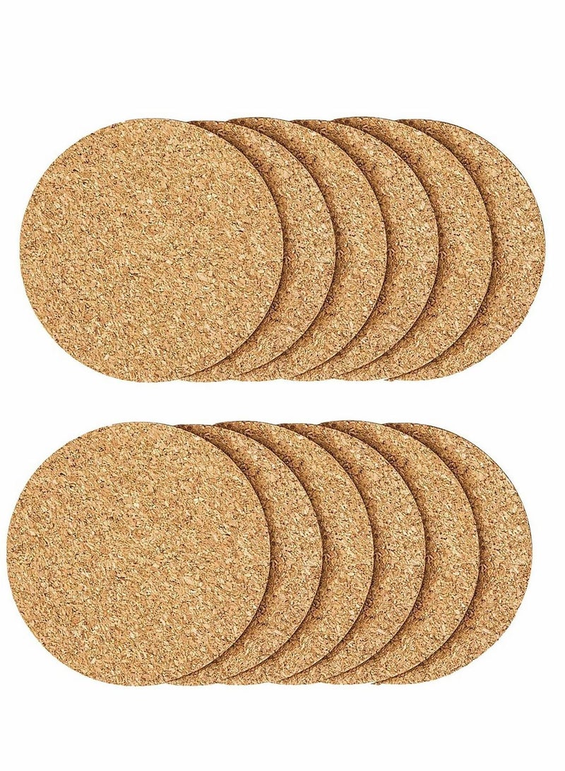 NIBEMINENT 12 Pcs Cork Coaster for Drink, Absorbent Heat Resistant Reusable Tea or Coffee Coaster, Blank Coasters Crafts, Plants, Kitchen Counter, Table, Cup, Hot Food - Image 1