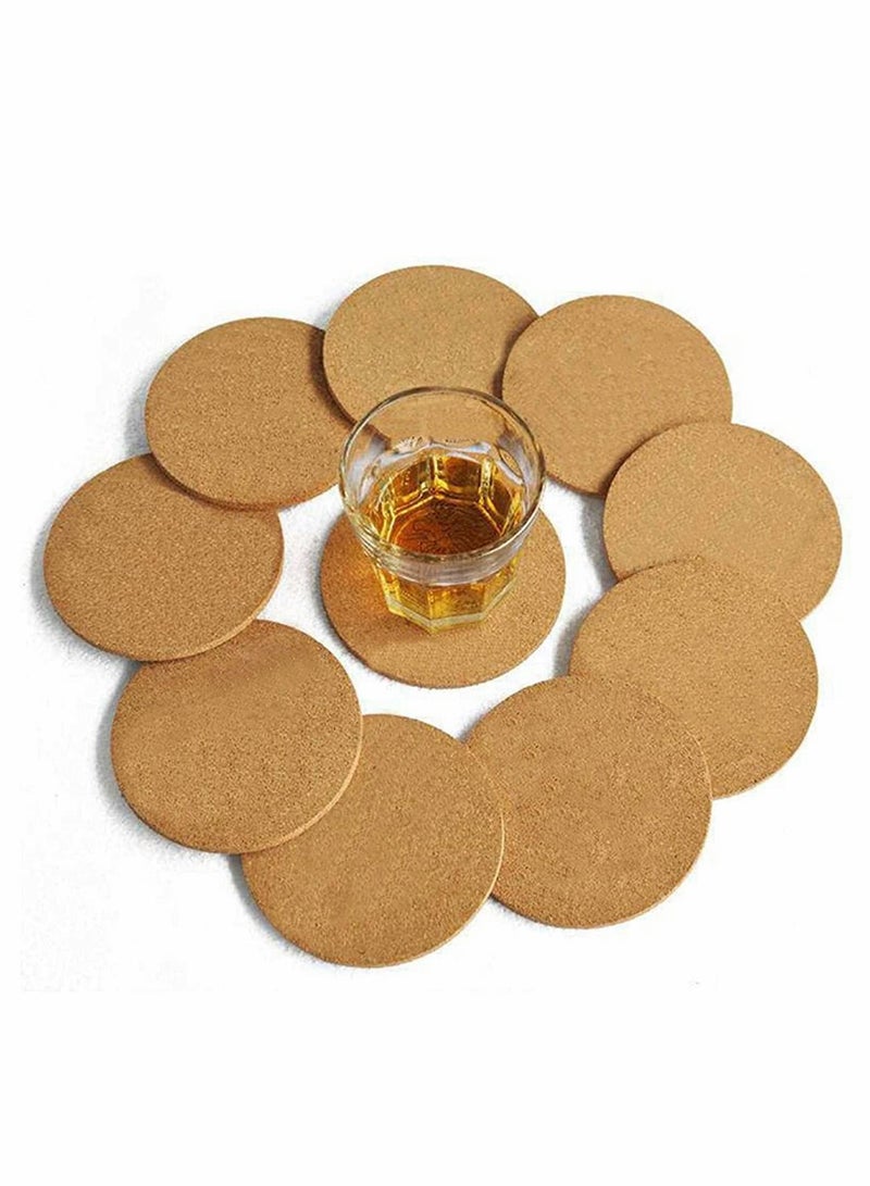 NIBEMINENT 12 Pcs Cork Coaster for Drink, Absorbent Heat Resistant Reusable Tea or Coffee Coaster, Blank Coasters Crafts, Plants, Kitchen Counter, Table, Cup, Hot Food - Image 3