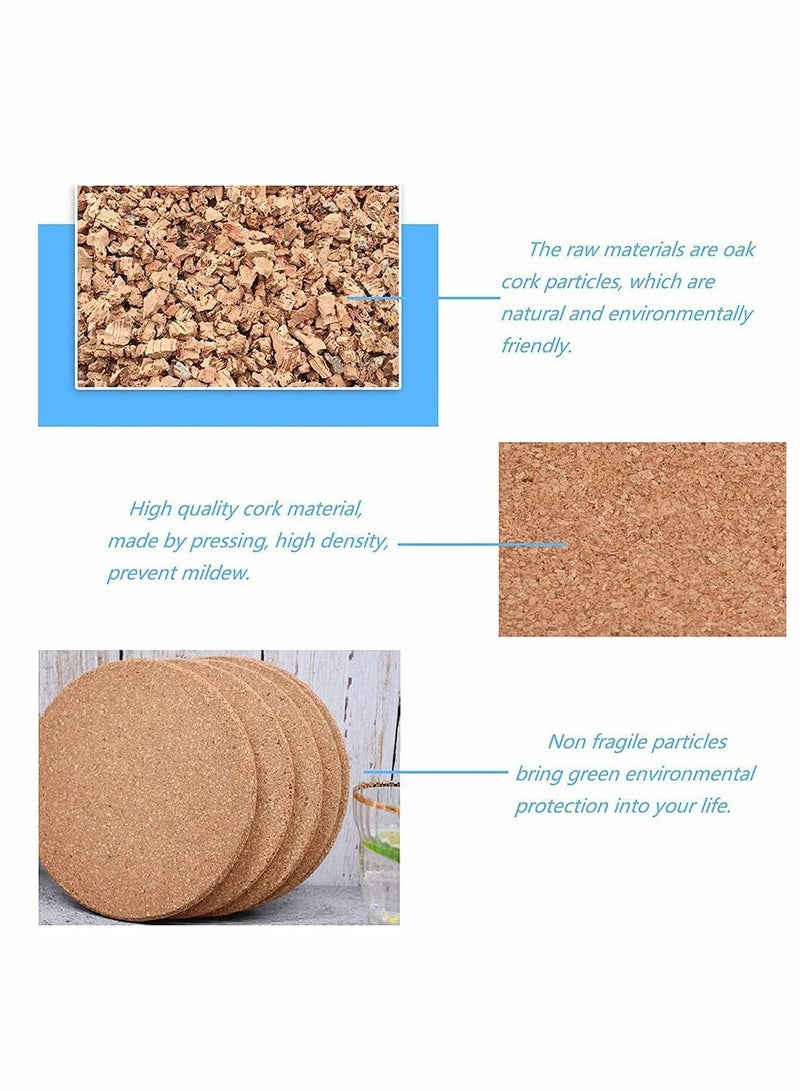 NIBEMINENT 12 Pcs Cork Coaster for Drink, Absorbent Heat Resistant Reusable Tea or Coffee Coaster, Blank Coasters Crafts, Plants, Kitchen Counter, Table, Cup, Hot Food - Image 5