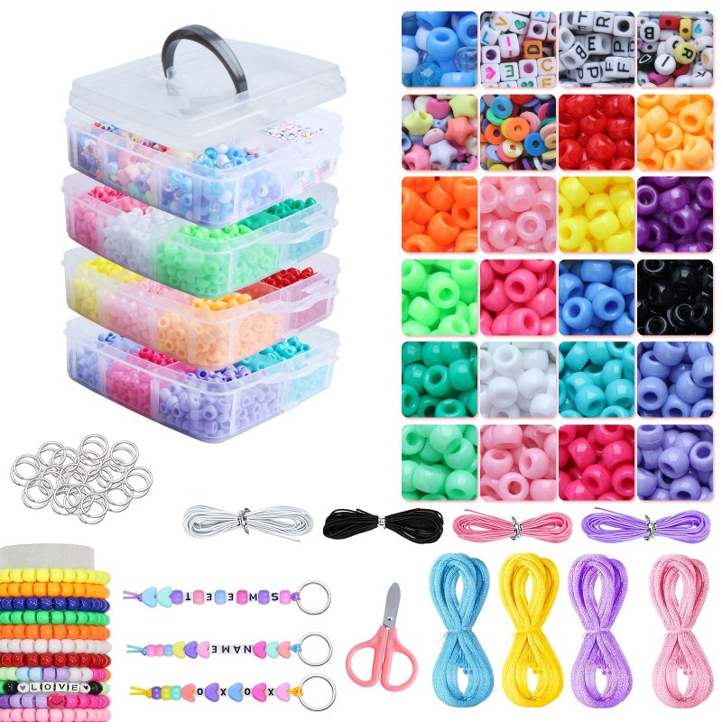 A Set Of About 3630 Small Horse Shaped Beads In A Box Jewelry Making Kit With Multiple Colors And 6x9mm Kandi Beads Includes Letter Beads Bead Threads And Accessories - Image 1