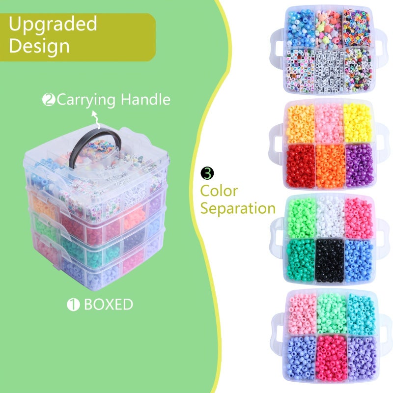 A Set Of About 3630 Small Horse Shaped Beads In A Box Jewelry Making Kit With Multiple Colors And 6x9mm Kandi Beads Includes Letter Beads Bead Threads And Accessories - Image 2