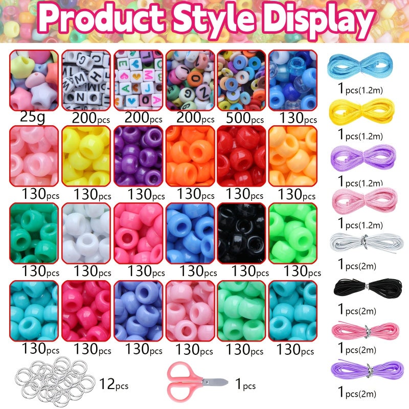 A Set Of About 3630 Small Horse Shaped Beads In A Box Jewelry Making Kit With Multiple Colors And 6x9mm Kandi Beads Includes Letter Beads Bead Threads And Accessories - Image 5