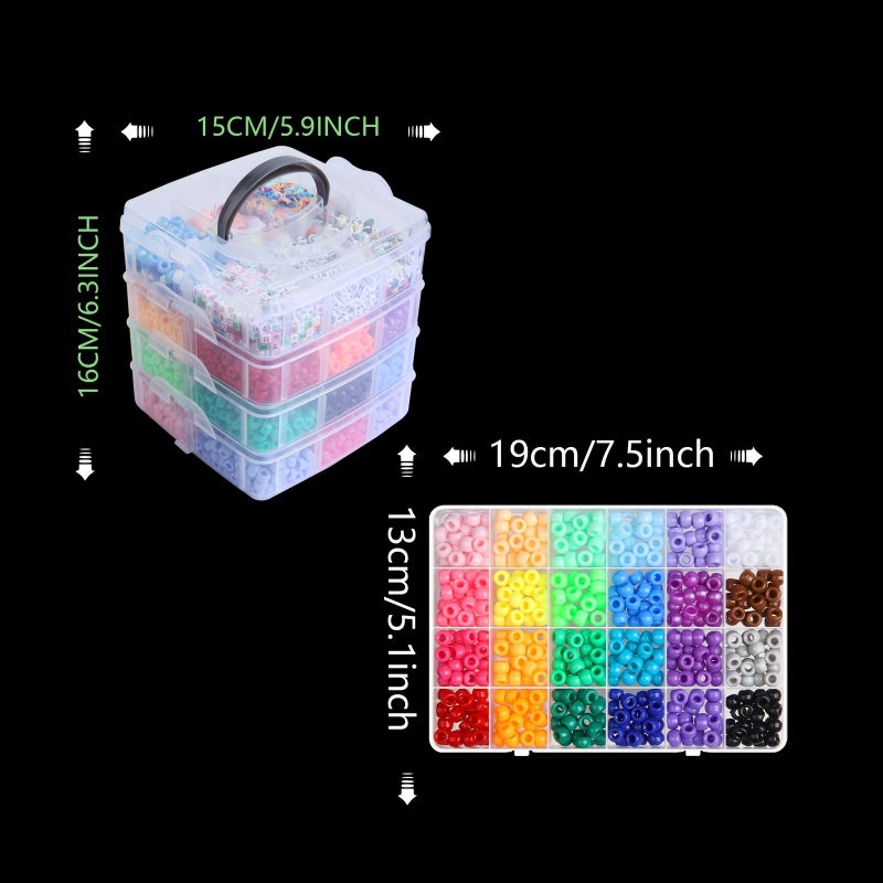 A Set Of About 3630 Small Horse Shaped Beads In A Box Jewelry Making Kit With Multiple Colors And 6x9mm Kandi Beads Includes Letter Beads Bead Threads And Accessories - Image 4