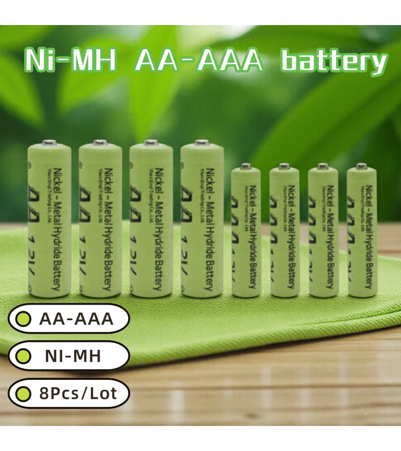 1.2V Rechargeable NI MH AA AAA Batteries 300mAh High Capacity Durable Metal Design For Household Devices Everyday Power 8pc AA - Image 2
