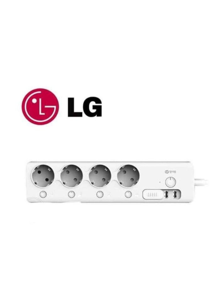 إل جي مشترك كهرباء طاقة أصلية استيراد الخارج  عالية الجودة مكونة من 4 منافذ و2 منفذ USB مصنوعة من النحاس وتستخدم لحماية الأجهزة الكبيرة من تغير الجهد الكهربائي