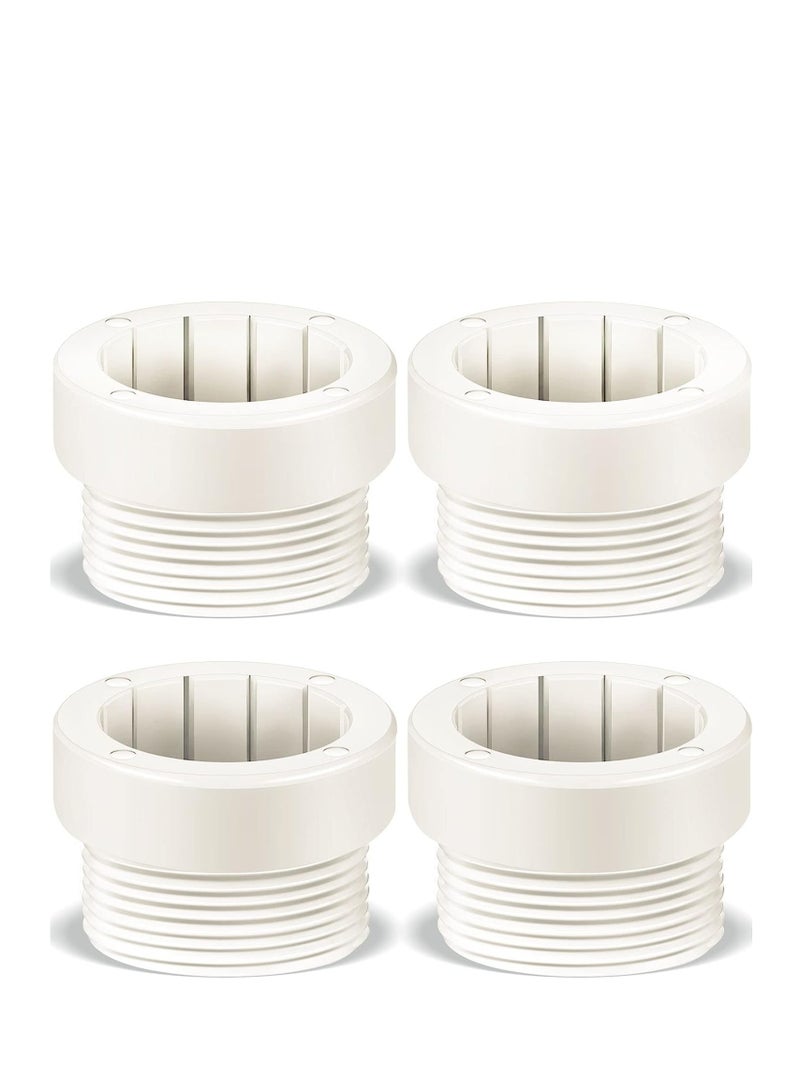 SYOSI 4 Pcs Pool Umbrella Stabilizer Adapter, Threaded Adapter Sleeves Threaded Umbrella Pole Replacement Adapter, Umbrella Pole Stabilizer, for  Outdoor Patio Deck 1 3/4"" Umbrellas Insert, White  - Image 1