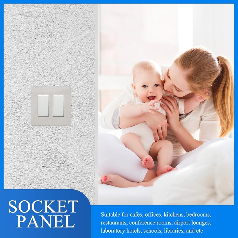 Screwless Wall Plates for Electrical Outlets 2 Gang Cover Plates Smooth Finish Certified Electrical Outlet for Home and Office Use - Image 3