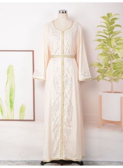 Madam Uniq Beige Long Sleeve Muslim Maxi Dress  - Image 3