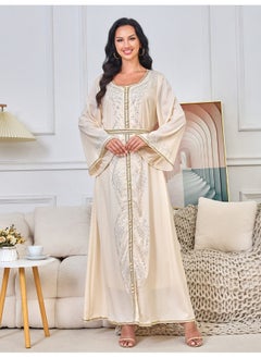Madam Uniq Beige Long Sleeve Muslim Maxi Dress  - Image 1
