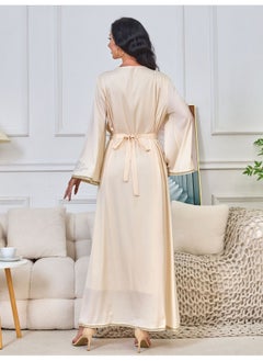 Madam Uniq Beige Long Sleeve Muslim Maxi Dress  - Image 2