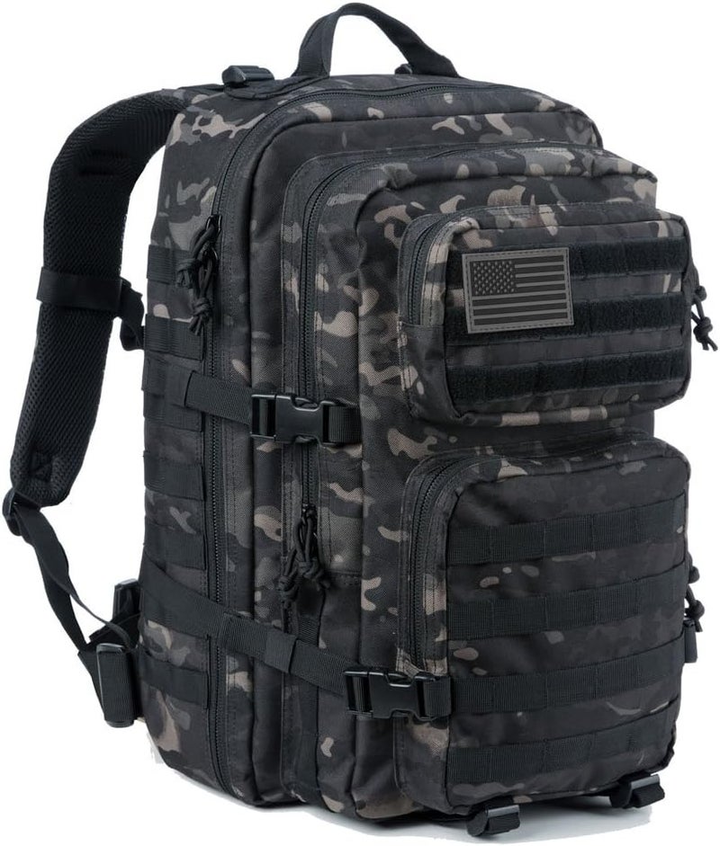 REEBOW GEAR Military Tactical Backpack 40L Assault Pack Army Molle Bug Out Bag Backpacks Black Brown - Image 1