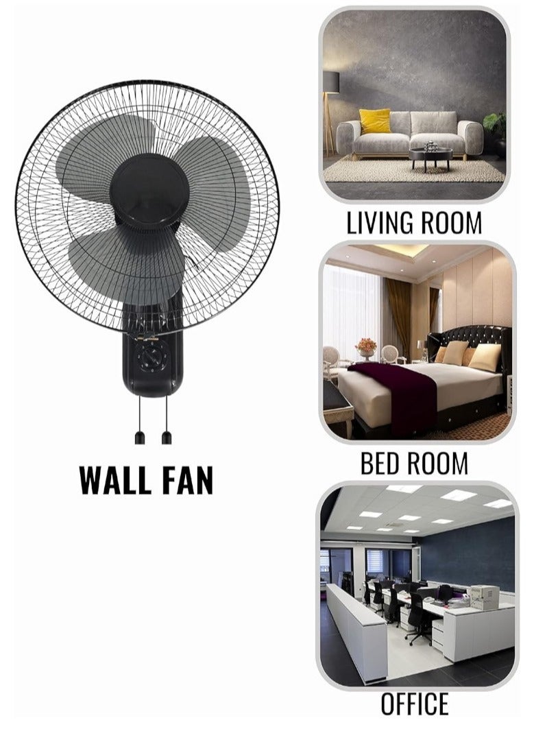 ال سي مروحة حائط بثلاث شفرات و3 سرعات - DLC-1640B أسود - Image 2