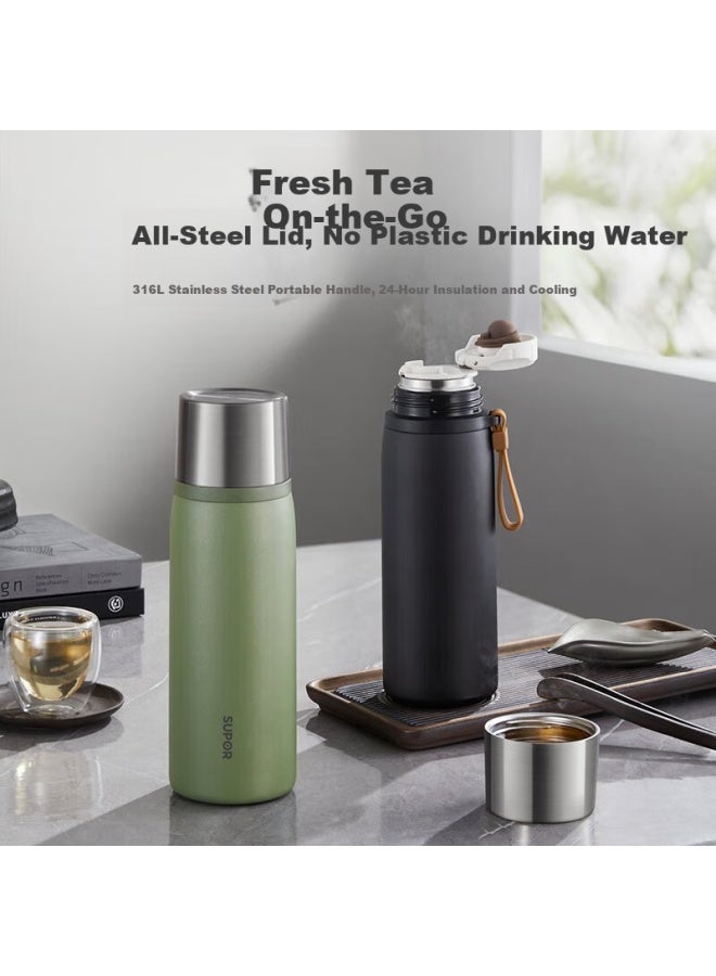 Supor Insulated Mug Large Capacity 316l Stainless Steel Water Bottle For Men Tea Infuser Cup With Tea Separator Business Portable Car Cup - Image 5