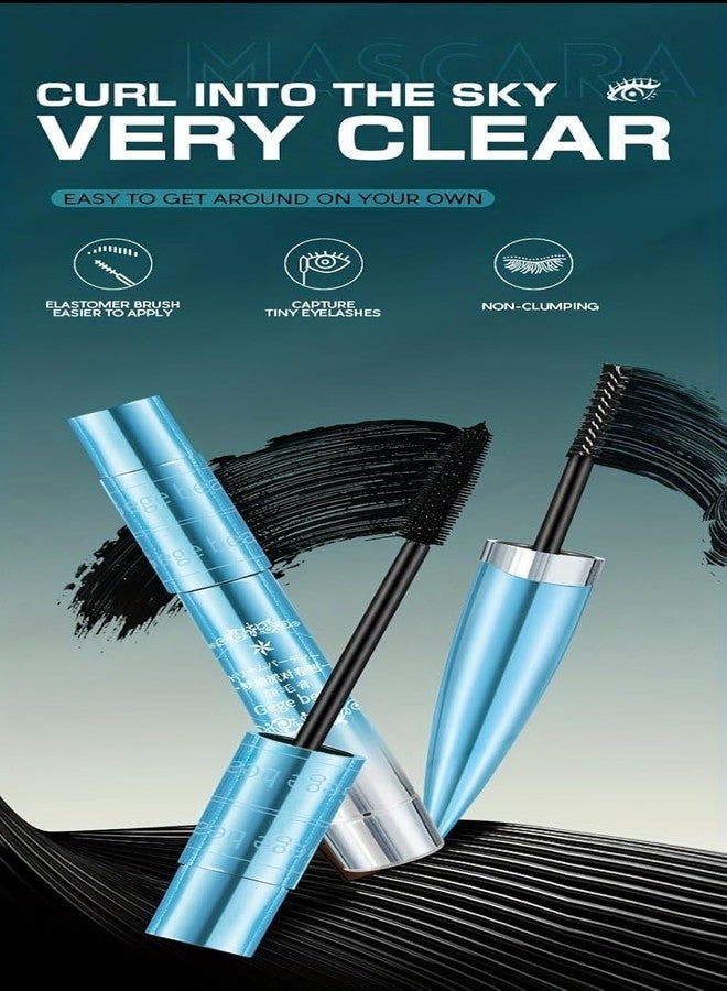 Gege Bear Dream Mascara With Fibers | Eye Makeup | Volumizing Lift Curl Lengthening | Metallic Blue Package | Bold Soft Look Aesthetic | Clump Free Formula | Smudge Proof Waterproof Style | Black Liquid Mascara | Teen Women Girls - Image 3