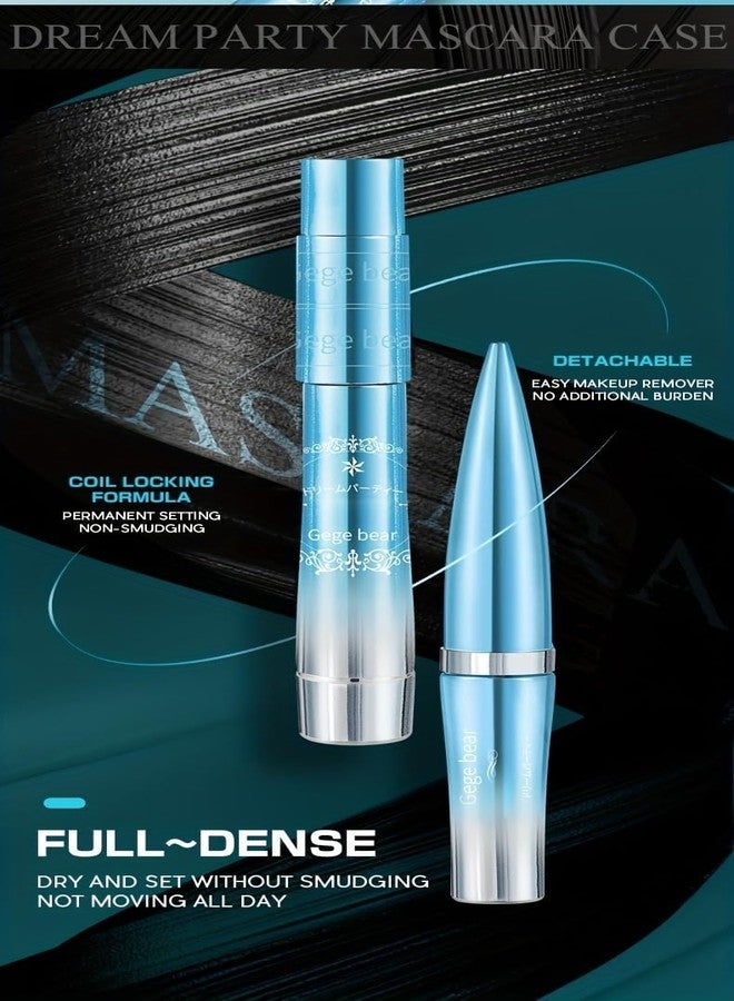 Gege Bear Dream Mascara With Fibers | Eye Makeup | Volumizing Lift Curl Lengthening | Metallic Blue Package | Bold Soft Look Aesthetic | Clump Free Formula | Smudge Proof Waterproof Style | Black Liquid Mascara | Teen Women Girls - Image 4