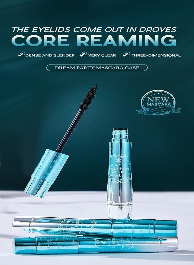 Gege Bear Dream Mascara With Fibers | Eye Makeup | Volumizing Lift Curl Lengthening | Metallic Blue Package | Bold Soft Look Aesthetic | Clump Free Formula | Smudge Proof Waterproof Style | Black Liquid Mascara | Teen Women Girls - Image 2