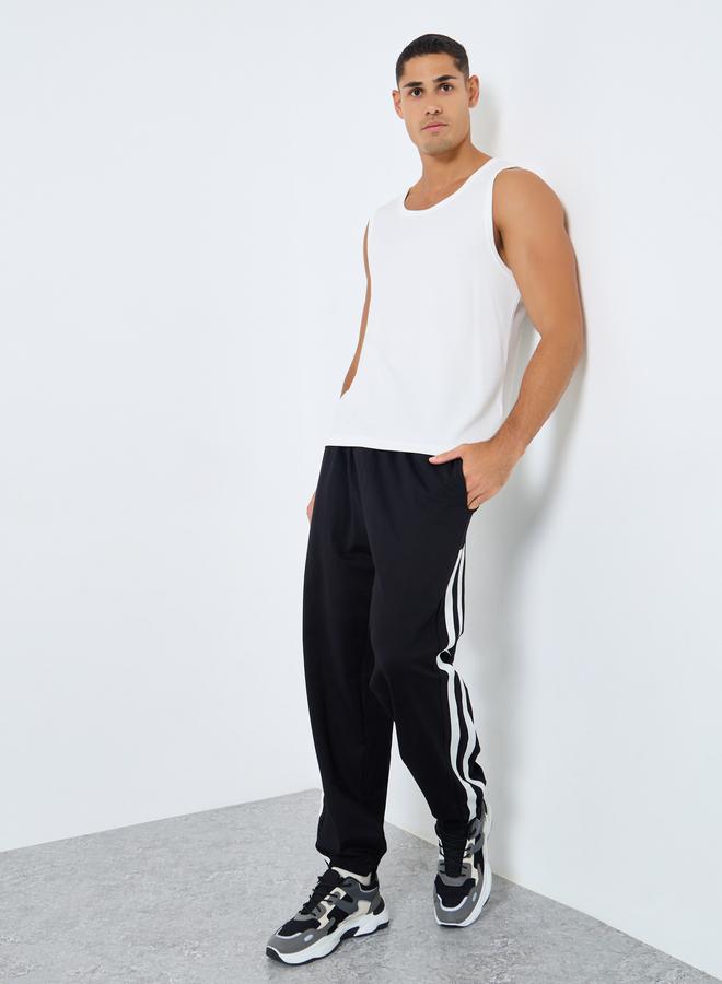 Styli Side Contrast Panel Relaxed Fit Terry Joggers - Image 2