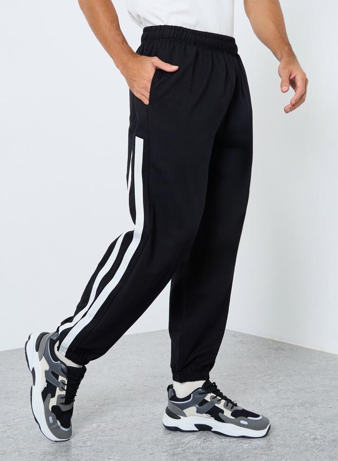 Styli Side Contrast Panel Relaxed Fit Terry Joggers - Image 1