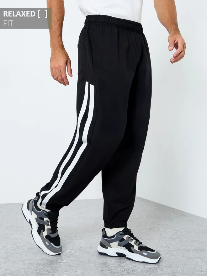 Styli Styli Side Contrast Panel Relaxed Fit Terry Joggers
