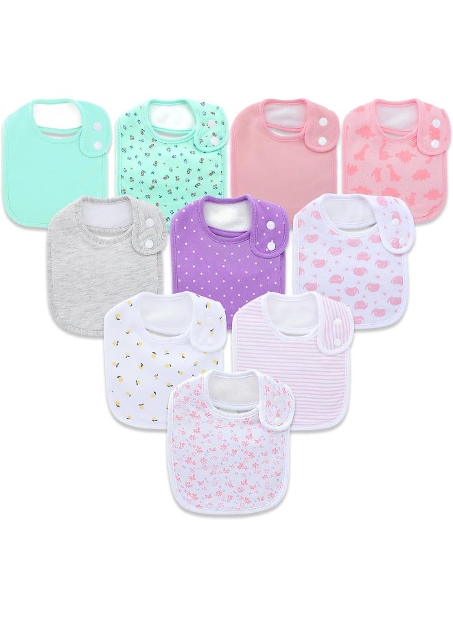 Hakochia Waterproof Baby Bibs Organic Cotton Super Soft and Absorbent With Adjustable Snap for Baby Boys and Girls - Image 1