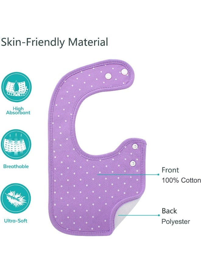 Hakochia Waterproof Baby Bibs Organic Cotton Super Soft and Absorbent With Adjustable Snap for Baby Boys and Girls - Image 2
