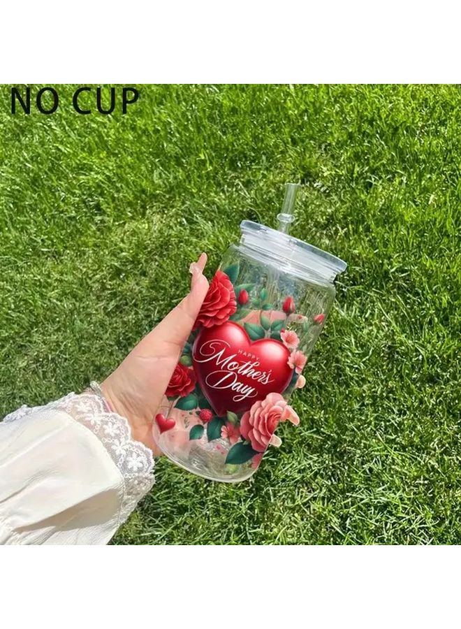 4 قطع ملصقات زهور مائية للقيام بها بنفسك ليوم الأم للزجاج كوب خدش قناع الديكور هدية الحجم 9 45x4 33 بوصة - Image 4