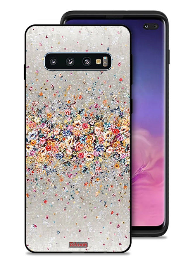Tolwak غلاف واقي لجهاز سامسونج جالاكسي S10 بلس، زهور صغيرة، فن تجريدي - Image 1