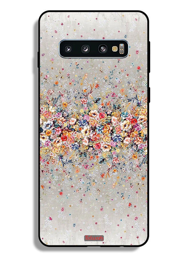 Tolwak غلاف واقي لجهاز سامسونج جالاكسي S10 بلس، زهور صغيرة، فن تجريدي - Image 2