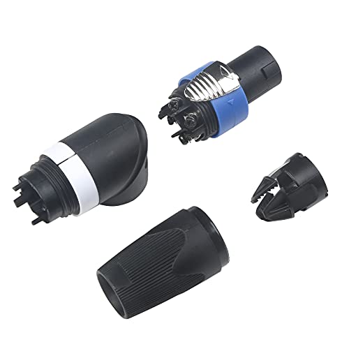 MADOWL MAD OWL 2 Packs 4 Pin Right Angle Speaker Plug Speakon Connector, Speaker Jacks and Connectors Nl4fx Speakon Cables, Nl4fc Male Female Converter Nl2fx Plug Speakers Powercon Twist Lock - Image 4