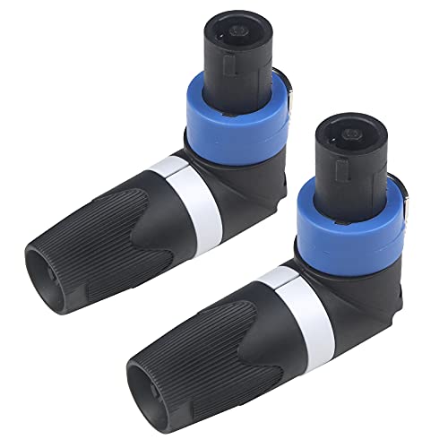 MADOWL MAD OWL 2 Packs 4 Pin Right Angle Speaker Plug Speakon Connector, Speaker Jacks and Connectors Nl4fx Speakon Cables, Nl4fc Male Female Converter Nl2fx Plug Speakers Powercon Twist Lock - Image 2