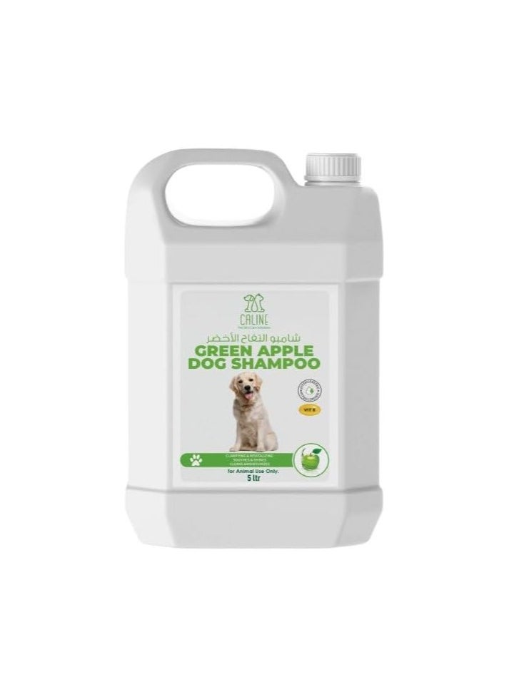 Caline - Green Apple Dog Shampoo, 5L, Refreshing Formula for Deep Cleansing, Softening, Odour Control - Image 1