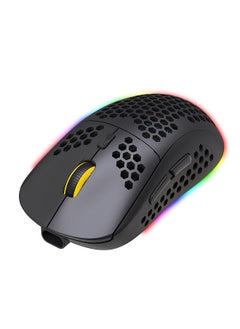 T90 Three Mode Wireless Mouse BT 3.0 + 5.0 + 2.4G Wireless Charging Mouse RGB Lighting with Adjustable DPI Black