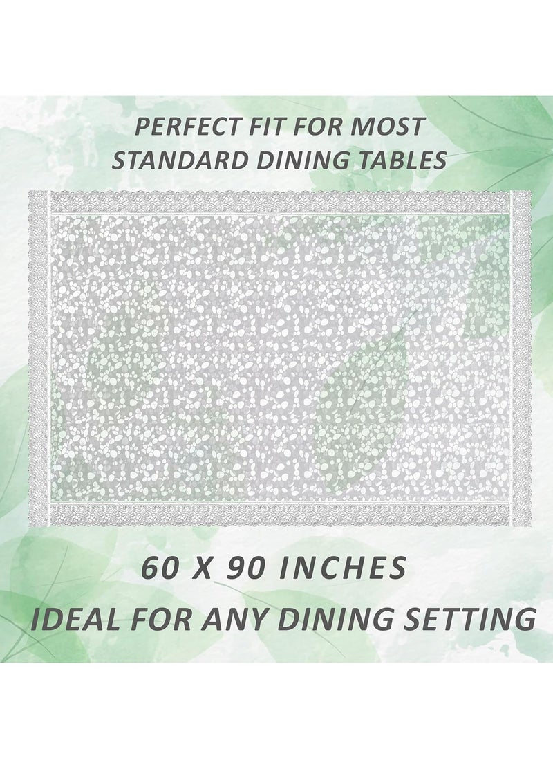 Kuber Industries Table Cloth For Dining|"90x60" Inch |Stone Print Dining Table cover 6 Seater|Waterproof Table Sheet, Silver Lace (Silver) - pzsku/ZF350EF9371A4B17CF952Z/45/_/1740738787/64d2e6d5-cce4-48bc-9742-1815f7a4b49a