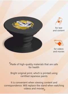 MOBILIUS PopGrip - Expanding Stand and Grip Made, with Plant Based Materials (Top Not Replaceable) for Smartphones and Tablets, print Cranes  - Image 3