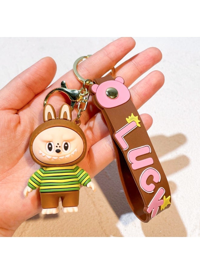Aramu labubu Key chains, cartoon bucktoothed dolls, schoolbags, pendants, car key chains, small gifts  - Image 1