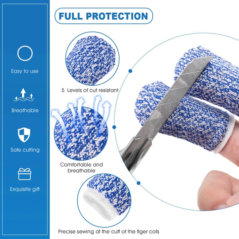 Romooa 11 Pieces Finger Guard Set for Cutting Include 4 Stainless Steel Knife Cutting Protector 2 Thumb Guard Protector 2 Finger Cots Potato Butter Lettuce Crinkle Cutter Onion Holder Slicer Mandoline Slicer - Image 4