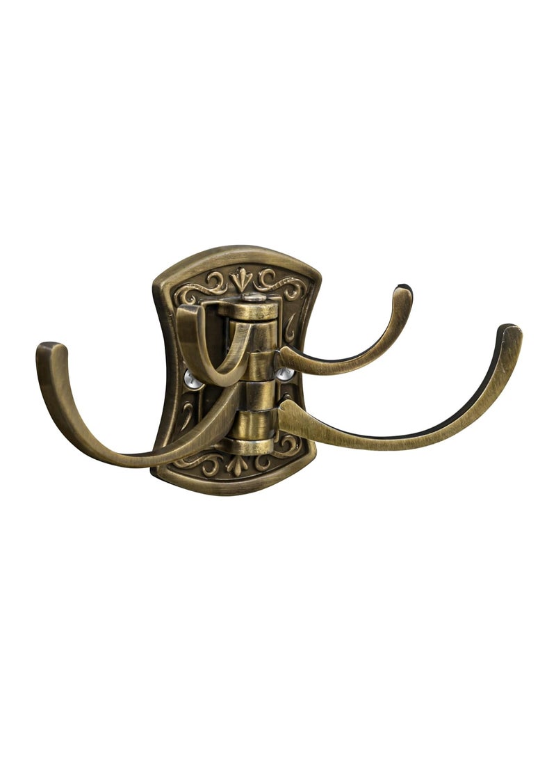 Plantex Zinc Robe Hook for Bathroom/Clothes Hanger for Wall/Kitchen Cloth Hanger/Bathroom Accessories - (Brass Antique) - Image 1