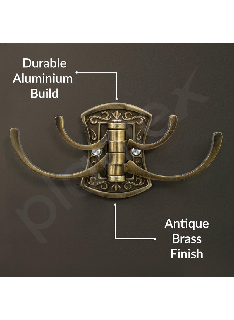 Plantex Zinc Robe Hook for Bathroom/Clothes Hanger for Wall/Kitchen Cloth Hanger/Bathroom Accessories - (Brass Antique) - Image 2