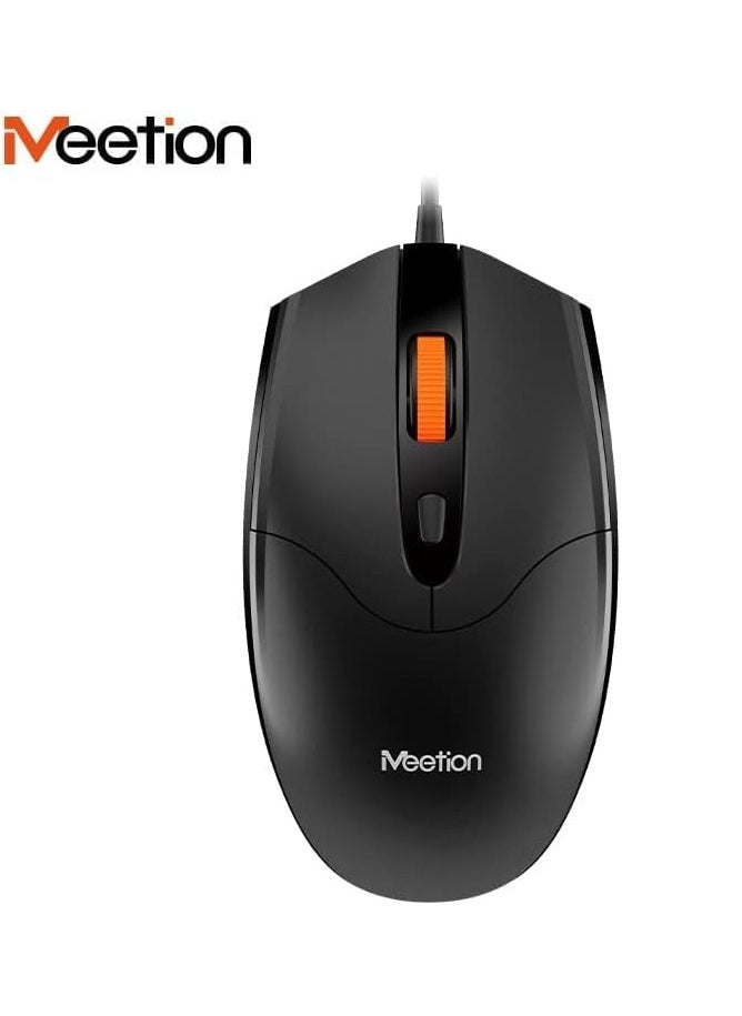 Meetion - Meetion MT-M362 USB Wired Optical Computer Mouse -Black - Image 1