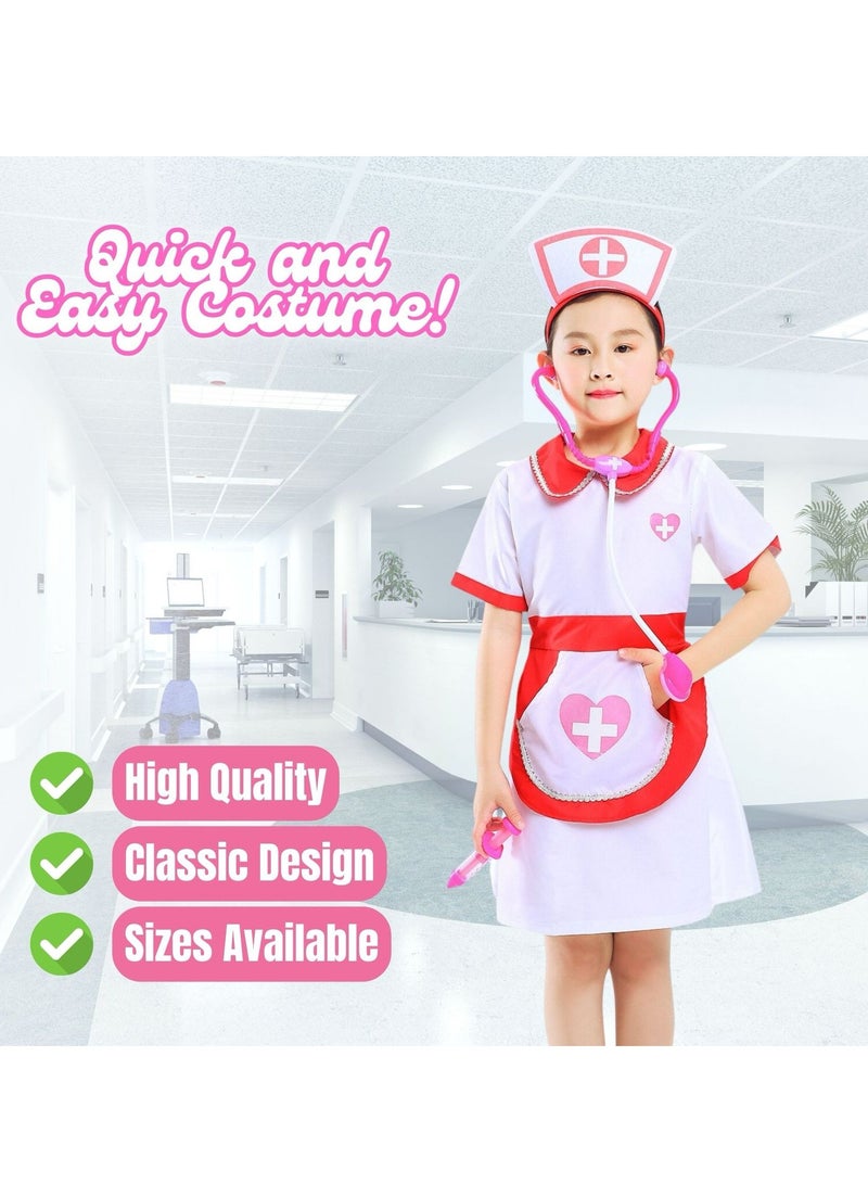 المنزل الذكي فستان زي الممرضة الذكي للبنات من هوم سمارت، مكون من 8 قطع مع إكسسوارات للمدرسة والحفلات ذات الطابع الخاص - Image 4