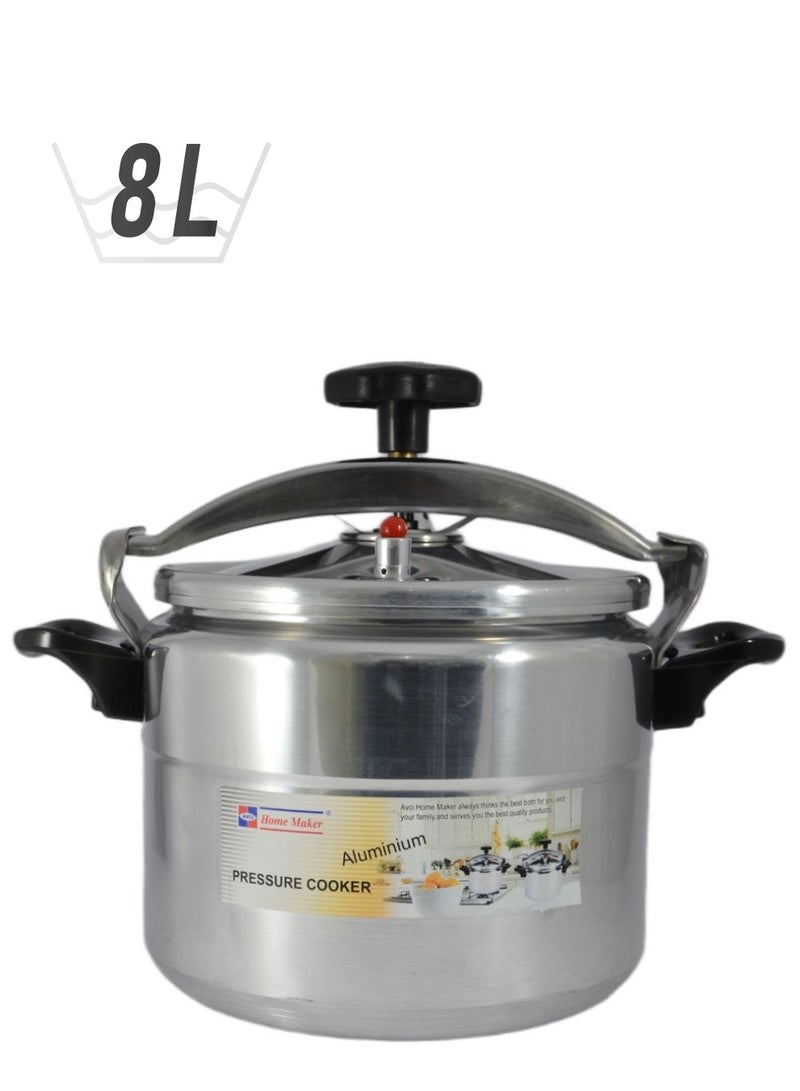 Homemaker Aluminium Pressure Cooker 24Cm - 8 Liter Capacity - Silver - Image 1